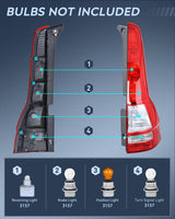 Taillight Assembly Compatible with 2007 2008 2009 2010 2011 Honda CR-V Tail Light OE Style Rear Lamp Replacement Passenger Side