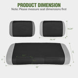 Golf Cart Front Seat Cover 1PC Grey Black Club Car DS Yamaha | Breathable Sandwich Mesh Sun Scratch Resistant Washable No Staple Fits 1982-2000 Club Car DS and Yamaha G22 G19 G16 G9 G2