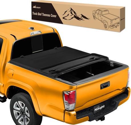 Soft Tri-fold Truck Bed Tonneau Cover Compatible with Toyota Tacoma 2016 2017 2018 2019 2020 2021 2022 2023-6ft