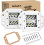 LED Light Pods 2PCS 42W Flush Mount Spot Flood Combo Backup Reverse Driving Bumper Lights Ponton Boat Deck Dock Lighting for Offroad Pickup Trucks SUV Van Tractors T-top Stern Saltwater Boats