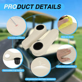 Golf Cart Armrests 2PCS Beige Flip Stand Cup Holder | No Drilling Detachable PU Leather Armrest with Iron Bracket Fits 1 Inch Square Tubes for EZGO Club Car Yamaha Rear Seat
