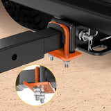Trailer Hitch Tightener for 2 Inch Trailers Hitches Mount Anti Rattle Heavy Duty Steel with Rubber Cover Orange U Bolt Glossy Coating Plate Electrophoresis Anti-Rust Triple Protective