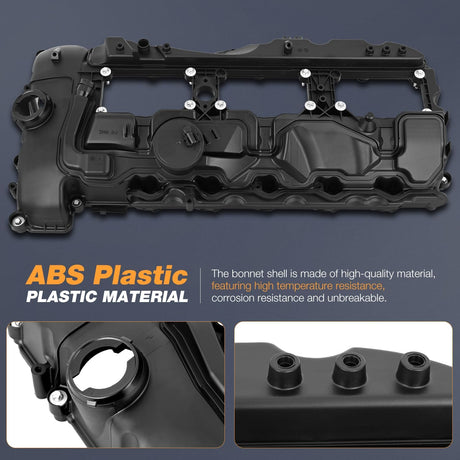 N55 Engine Valve Cover with Gasket, Bolts, Oli Cap for BMW 2011-2019 Model - 135i 335i 535i 640i X3 X5 X6 M2 M135i (xDrive) ActiveHybrid Series - 3.0L Turbo, Replace# 11127570292