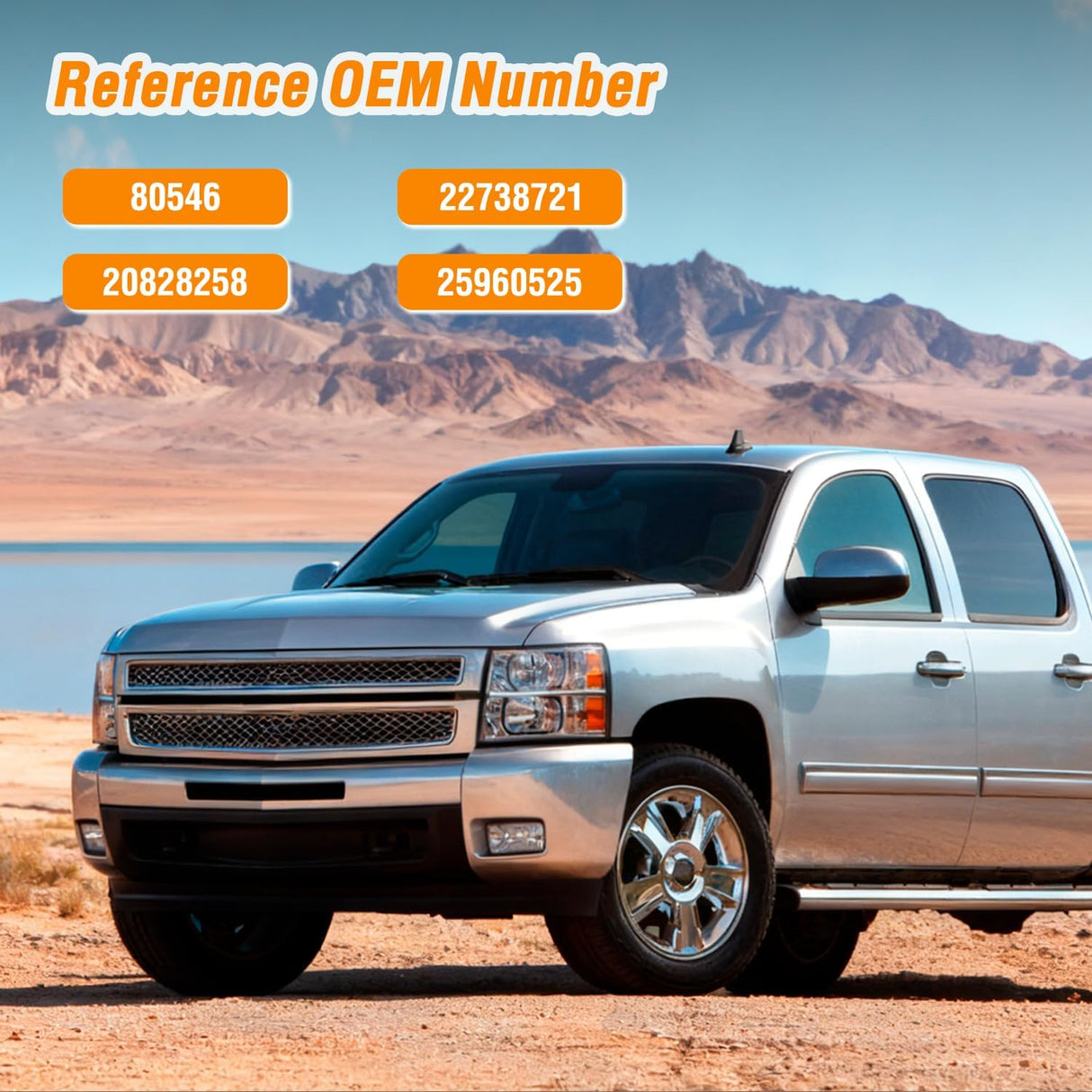 Exterior Front Left Driver Car Door Handle Key Hole Compatible with 2007 08 09 10 11 12 2013 Chevy Silverado Suburban Tahoe GMC Sierra Yukon Cadillac Escalade Replaces# 80546,20828258,Chrome