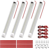 LED Interior Light Bar 4PCS 13.4 Inch Strip Lights | 108 LEDs with 1600LM Output On Off Switch and 12V to 85V Compatibility for RV Camper Enclosed Cargo Trailer Boat and Van