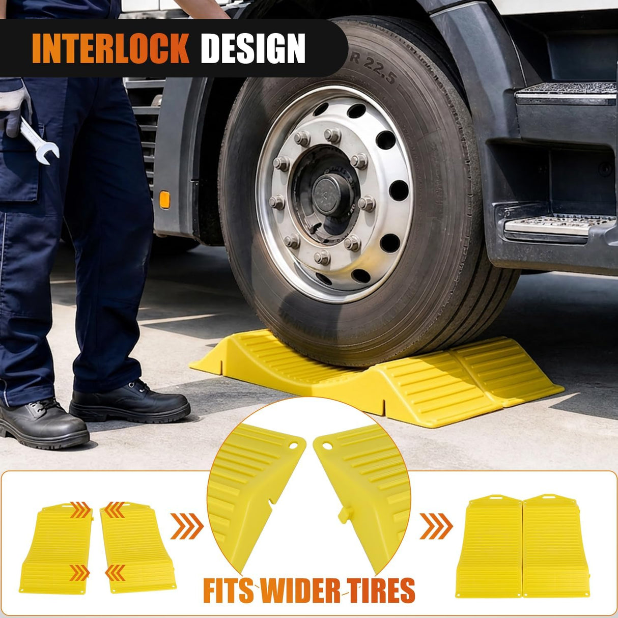 Tire Saver Ramps, 17.3 Inch RV Car Flat Spot Prevention Storage Pads, 4-Pack