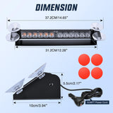 12LED Traffic Advisor Strobe Light Bar Amber Blue Emergency Warning Hazard Safety Dash Front/Rear Windshield Flashing Lights for Cars Trucks Police Firefighter Plow Construction Vehicles