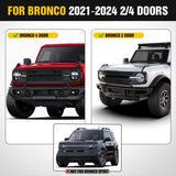 Grille Guard with Light Mounting Brackets for Ford Bronco 2021-2025 Modular Steel Bumper(Not fit Sport or Raptor) Heavy Duty Steel Front Bumper Protector Bull Bar, Matte Black