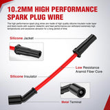 Spark Plug Wire 10.2 mm High Performance Ignition Wire Compatible with Cadillac Escalade, Chevy Silverado Suburban Tahoe GMC Sierra Yukon Replaces for 9748HH
