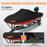 800D Heavy Duty Boat Cover 23ft-24ft | Fits boats with beam width up to 102in (Narrow Jon Boats & Fishing Boats), Marine Grade All-Weather proof Trailerable Cover