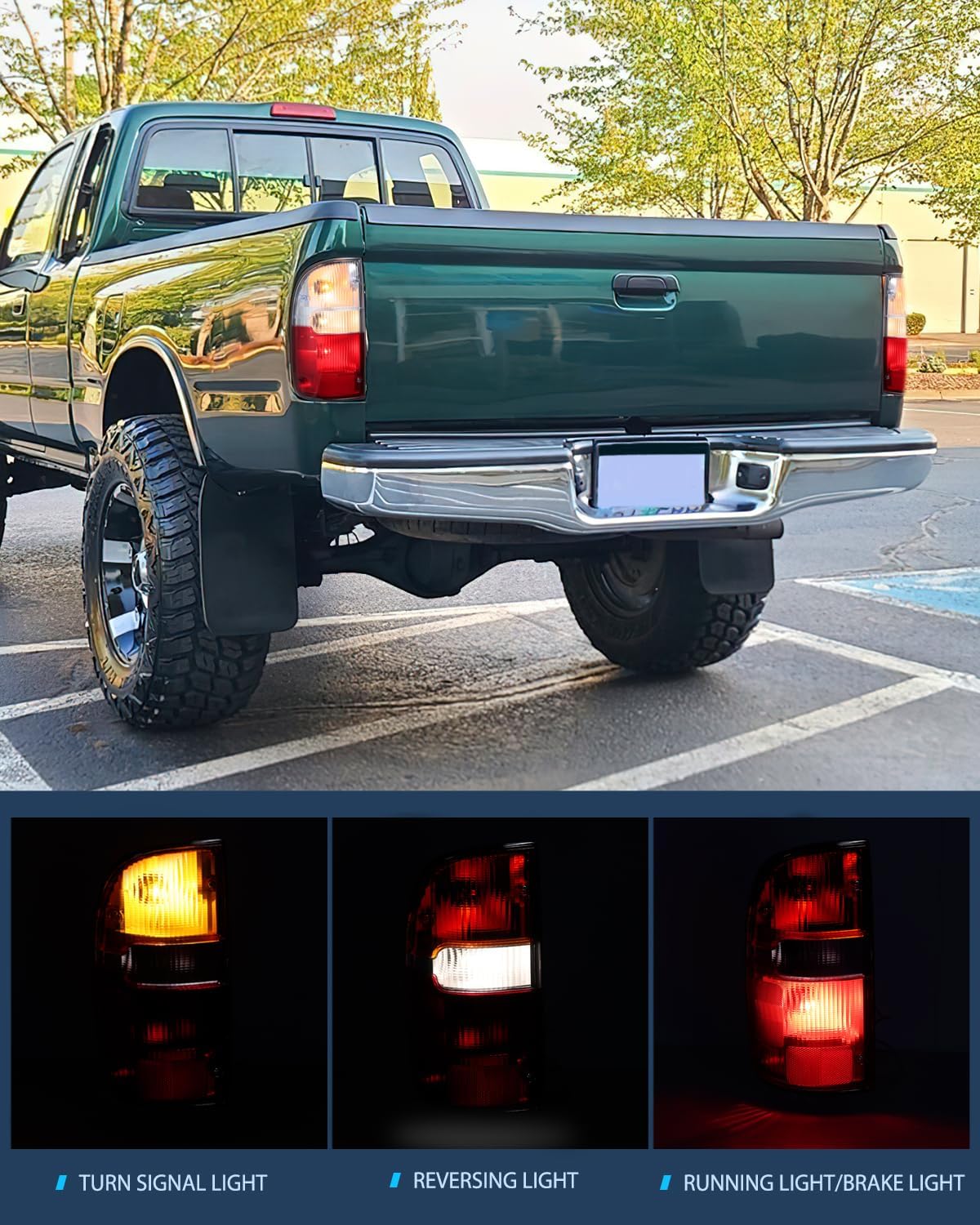 Taillight Assembly Compatible with 1995 1996 1997 1998 1999 2000 Toyota Tacoma Rear Tail Light Lamp Replacement OE Style Passenger Side