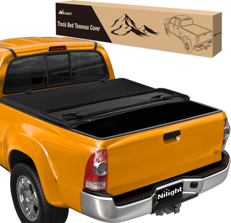 Truck Bed Tonneau Cover Soft Tri-fold Compatible with Toyota Tacoma 2005 2006 2007 2008 2009 2010 2011 2012 2013 2014 2015-5ft