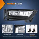 Fog Lights Assembly Compatible with 2013 2014 2015 Honda Accord (4-door Sedan) w/H8 12V 25W Bulbs Clear Lens Driver and Passenger Side