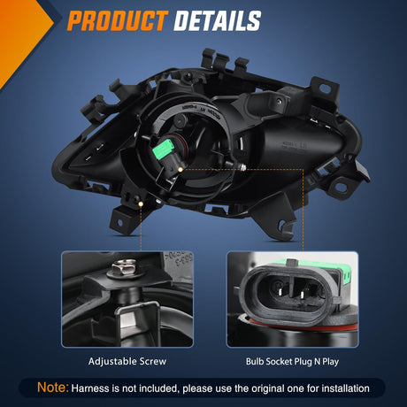 Fog Lights Assembly Compatible with 2013 2014 2015 MAZDA 6 Clear Lens Driver and Passenger Side H11 12V 55W Bulbs