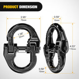 Safety Chain Connector Link, 1/2In Tow Hitch Hammerlock Coupling Link, 2 Pack Forged Steel Tow Chain Connector for Chain Link/Recovery Rope Link/Shackle, 12000 lbs Load Limit, Black
