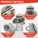Aluminium Thermostat Housing Assembly Fit for Mercedes-Benz C230 C250 C300 C350 E300 ML350 R350 S400 SLK300 Engine Coolant Thermostat Housing for Car 2722000015 2722000115 2722000415 TM45100D