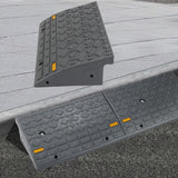 Curb Ramps 2 Pack, 5.9 inch Rise Durable Plastic Threshold Driveway Step Ramp for Scooter, Bikes, Motorcycle, Dolly, Lawn Mower