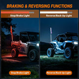 RGB LED Whip Light 1PC 5FT Spiral Antenna Whips | APP and Remote Control with DIY Chasing Patterns Brake Reverse Functions and Spring Base for ATV UTV RZR Can Am and Jeep