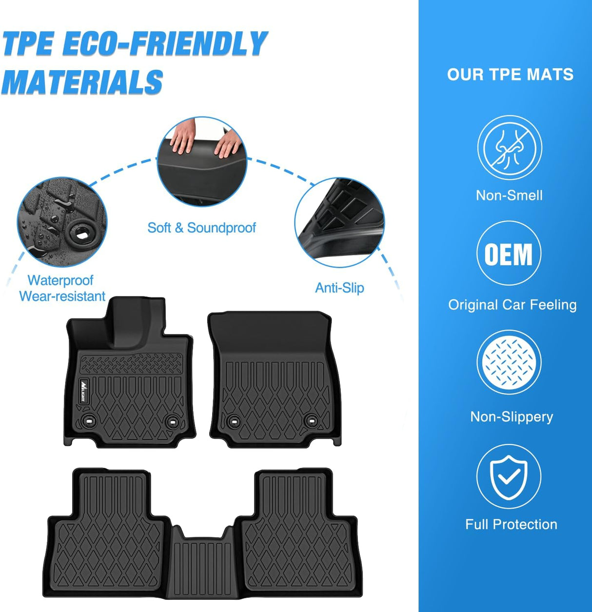 Floor Mat TPE Floor Mats for Lexus NX NX250 NX350 2022 2023 2024 2025 2026 (Not for Hybrid), All Weather Custom Fit Heavy Duty Floor Liners
