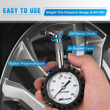 Tire Pressure Gauge 60PSI Heavy Duty Stainless Steel Air Chucks ANSI B40.1 Certified Large 2 Inch Dial Wheel Service Checker for Truck Semi Truck ATV Motorhome Cars & RV Accessories