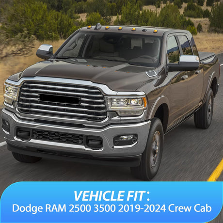 Window Rain Guards for Dodge Ram 2500 3500 Crew Cab 2019-2025 2026, Side Window Deflectors Vent Visors, Smoke Tint, Reduce Wind Noise, Car Wash Safe, 4PCS