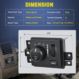 Headlight Dimmer Switch Compatible with 2006 2007 2008 2009 Dodge Ram 1500 2500 3500 2008-2010 Ram 4500 5500 2005-2011 Dakota 2007-2009 Durango 2006 Mitsubishi Raider w/Cargo Fog Light Switch