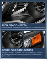 Headlight Assembly Compatible with 2010 2011 2012 2013 2014 2015 Chevy Chevrolet Equinox LS/LT OE Style Projector Replacement Halogen Headlights Black Housing Amber Reflector Headlamp a pair