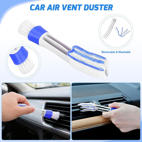 15PCS Car Detailing Kit Auto Cleaning Tools Wash Set with Storage Carry Bag Beginners Easy to Use for Interior Exterior Car Care Clean Windshield Dashboard Seat Air Vents Wheels Tires, Blue