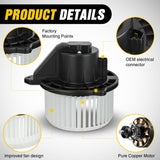 Blower Motor AC Heater Blower Motor with Fan for Dodge Ram 1500 2500 3500 2002 2003 2004 2005 2006 2007 2008, Jeep Grand Cherokee 2002-2004 - Replaces 700012, PM9198, 5012701AB, 5096255AA, 5096256AA