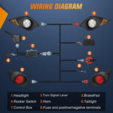 Golf Cart LED Light Kit 12V Stop Brake Turn Signal Yamaha Drive G29 | Headlight Taillight Horn Waterproof Plug and Play Complete Upgrade Kit for 2007-Up Yamaha Drive G29 Electric Carts