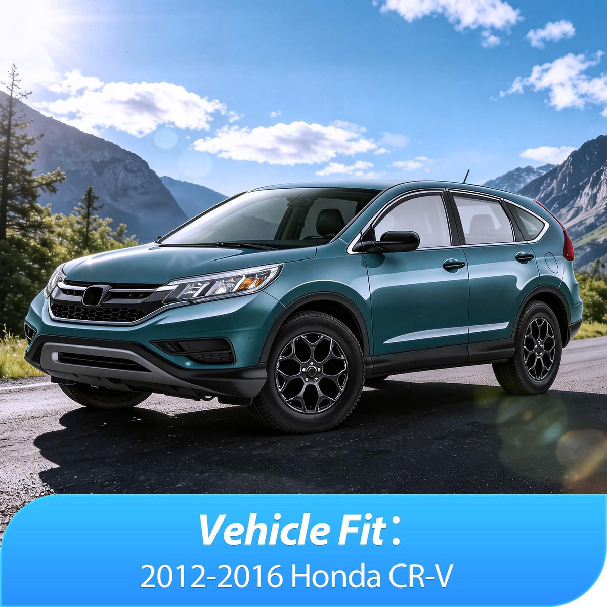 Window Visors for Honda CR-V 2012 2013 2014 2015 2016 | Tape-On Rain Guards Outside Mount Vent Visors Window Deflectors Smoke Tint, 4PCS