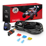 14AWG LED Light Bar Wiring Harness Kit with Pulse Power Plug | Connector 12V On Off 5Pin Rocker Switch Relay Fuse for Polaris RZR General Ranger Pulse Bus bar - 1 Lead Blue