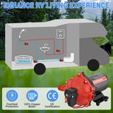RV Water Pump 12v Camper Water Pump 7.0 GPM 70 PSI with Pressure Switch Strainer Heavy Duty Diaphragm Pump 12 Volt DC Upgrade Self-Priming Low Noice for RV Marine Yacht Caravan Camper Trailer