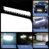 20Inch 420W Triple Row Led Light Bar Spot Flood Combo Driving Lighting Mounting Bracket Horizontal Bar Tube Working Light with 16AWG Wiring Harness for Truck Golf Cart Boat