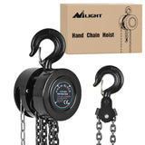 Manual Chain Hoist with Upgrade G70 Galvanized Chain1 Ton 2200 lbs Capacity 10 ft Lifting Height with 2 Hooks Heavy Duty Pulley Hoist for Garage Warehouse Automotive Machinery