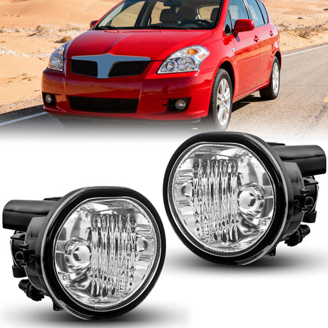 Fog Lights Assembly Compatible with 2003 2004 2005 2006 2007 2008 Toyota Matrix 2003-2008 Pontiac Vibe 2004-2010 Scion TC Clear Lens w/9006 12V 55W Bulbs