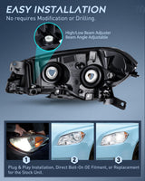Headlight Assembly Compatible with 2008-2012 Chevy Malibu | 2008-2012 Chevy Malibu 4 Door Halogen Factory Headlamp Chrome Housing Amber Reflector Headlamp