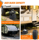Trailer Jack Block, RV Camper Stabilizer Blocks for Travel Trailer with Bag, Heavy Duty RV Leveling Block with 10000lbs Capacity Universal Fit for Tongue Jack Post Foot 5th Wheels Black 1 Pack