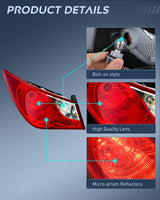 Taillight Assembly Compatible with 2011 2012 2013 2014 Hyundai Sonata Sedan 4-Door Outer Tail Light OE Style Rear Lamp Replacement Driver Side