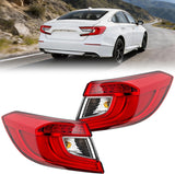 Taillight Assembly Compatible with 2018 2019 2020 2021 2022 Honda Accord Sedan 4-Door Tail Light OE Style Rear Outer Lamp Replacement Driver and Passenger Side
