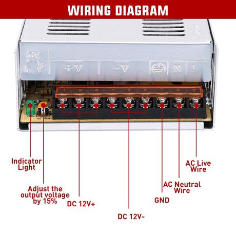 AC 110V/220V to DC 12V Voltage Converter 50A 600W Switching Power Supply Adapter Transformer Low Voltage Output LED Driver for LED Strip Light Radio CCTV Camera Security Video System