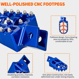 Motorcycle Foot Pegs Dirt Bike Footpegs Fit for Yamaha PW50 1981-2021 PW80 1983-2006 Y-ZINGER 1985-2001 TW200 1987-2021 CNC Foot Pegs for Motorcycles Heavy Duty Foot Rests Peg Pedal, Blue