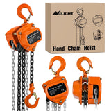 1/2 Ton 1100 lbs Manual Chain Hoist 80 Galvanized Chain 10 ft Lifting Height Industrial Grade Steel Structures for Garages Warehouse Automotive Machinery