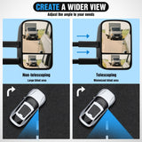 Towing Mirrors Manual Adjusted Flat Convex Glass Telescoping Folding Compatible With 1999-2002 Chevy Silverado GMC Sierra 1500 2500 3500 Suburban Tahoe Avalanche Yukon