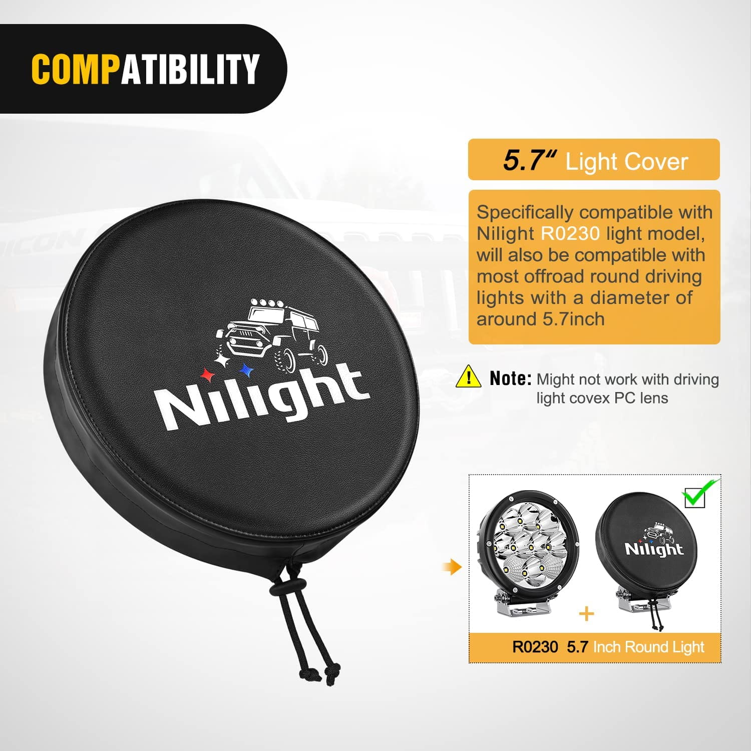 5.75" Round Offroad Driving Pod Light Cover Type B Nilight