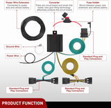 4 Pin Trailer Wiring Harness Kit 56336 Vehicle Standard 4 Way Connector Custom for 2014 2015 2016 2017 2018 2019 2020 2021 2022 2023 2024 2025 Dodge Durango Simple Fit Tow Hitch