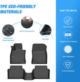TPE Floor Mats for Mazda 3 2014 2015 2016 2017 2018, All Weather Custom Fit Heavy Duty Floor Liners