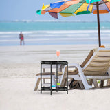 Tables Side Table, End Table Metal Small Table Indoor Outdoor & Snack Bedside Table Sofa Side Snack Table Accent Coffee Table Living Room Bedroom Balcony 2 Layer (Black)