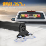 40LED Amber Red Emergency Strobe Traffic Advisor Light Bar with Suction Cups Dash Safety Warning Hazard Flashing Lights Interior Front/Rear Windshield for Trucks Construction Vehicles