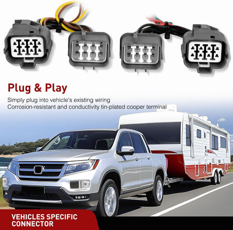 4 Pin Trailer Wiring Harness Kit 55585 Vehicle Standard 4 Way Connector Custom for 2006 2007 2008 2009 2010 2011 2012 2013 2014 Honda Ridgeline Simple Fit Hitch